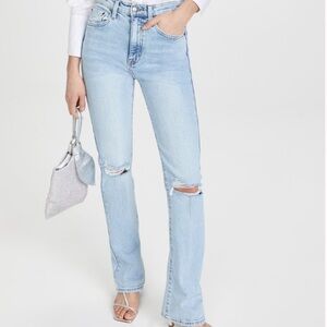 Pistola Size 25 Light Wash Straight Leg Distressed Jeans